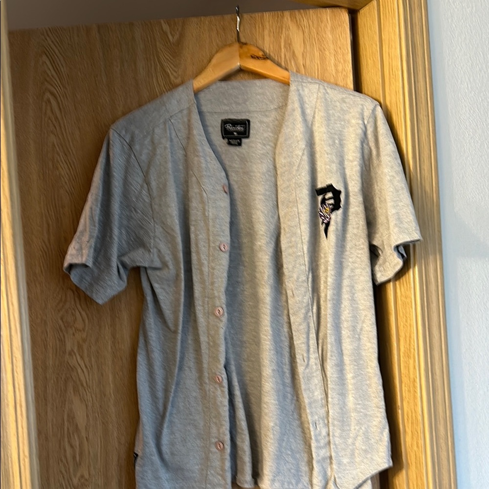 Gray Button-Up Men's Shirt